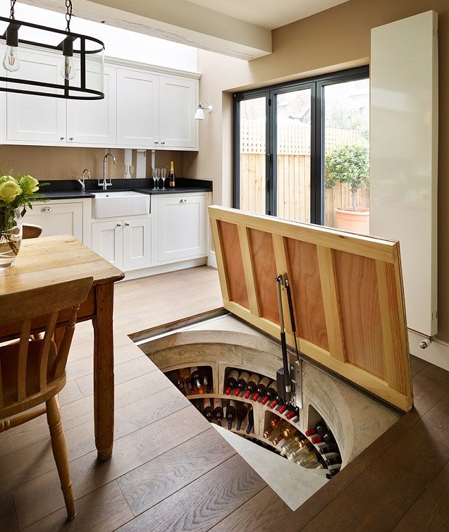 Spiral Staircase Wine Cellar